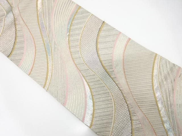 アンティーク　流水模様織り出し袋帯（材料）